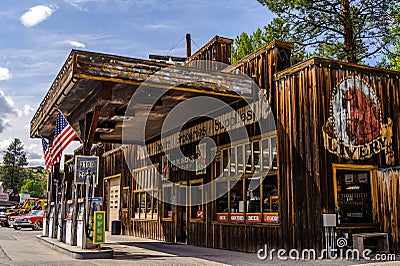 General store and Chevron Gas Station Editorial Stock Photo