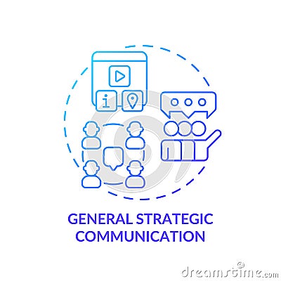 General strategic communication blue gradient concept icon Vector Illustration