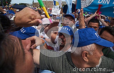 General strike, third week, Romanian teachers, protest, Bucharest, Romania Editorial Stock Photo
