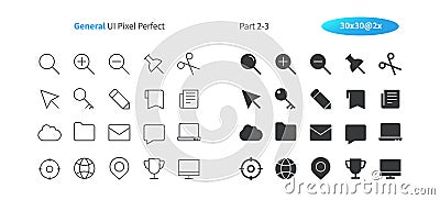 General UI Pixel Perfect Well-crafted Vector Thin Line And Solid Icons 30 2x Grid for Web Graphics and Apps. Vector Illustration