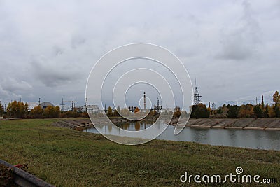 General view of Chernobyl nuclear power station on October 27, 2013 in Pripyat, Ukraine Editorial Stock Photo