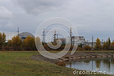 General view of Chernobyl nuclear power station on October 27, 2013 in Pripyat, Ukraine Editorial Stock Photo