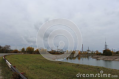 General view of Chernobyl nuclear power station on October 27, 2013 in Pripyat, Ukraine Editorial Stock Photo