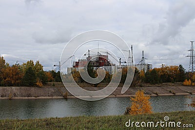 General view of Chernobyl nuclear power station in Pripyat, Ukraine Stock Photo