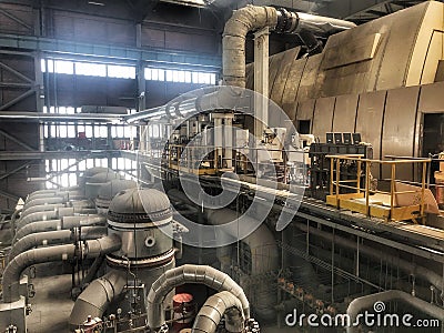 General View from Excitation System in Power Generation Plants Stock Photo