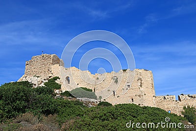 General view of the Kritinia Castle Stock Photo