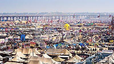 General View of Kumbh Mela Festival in Allahabad, India Editorial Stock Photo