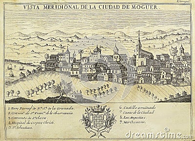 General view of Moguer in 1795 Editorial Stock Photo