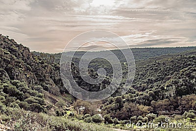 general view of the Monfrague Natural Park Stock Photo