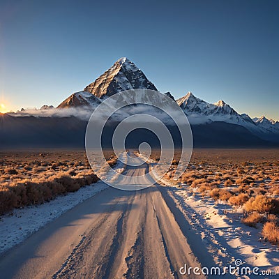 a general view of Mount Everest, sunny, dry and cold mineral landscape and windi... Stock Photo