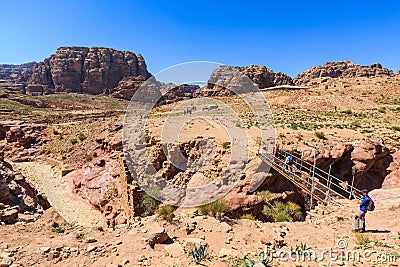 General view at Petra the ancient City Al Khazneh in Jordan Editorial Stock Photo