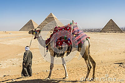 General view of Pyramids of Giza, Egypt Editorial Stock Photo