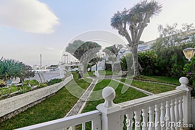 General view from the railing of a holiday apartment Stock Photo