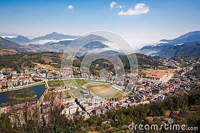 General View of Sapa Town, Lao Cai Province, Vietnam Editorial Stock Photo