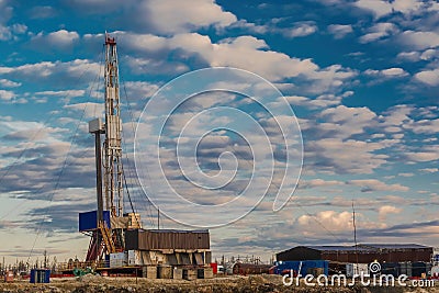 General view of the site for drilling oil and gas wells Editorial Stock Photo