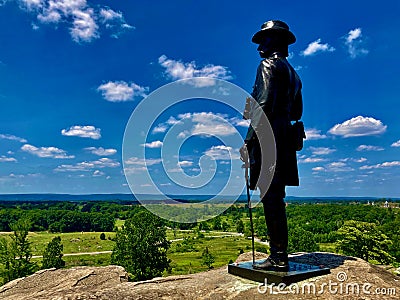 General Warren statue in Gettysburg Editorial Stock Photo