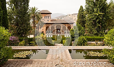 Generalife gardens inside the Alhambra palace Stock Photo