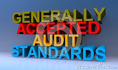 Generally accepted audit standards on blue Stock Photo