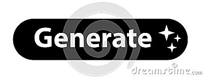 Generate AI button. LLM artificial intelligence icon. Machine learning generator sign. Generate text and image by pressing button Stock Photo