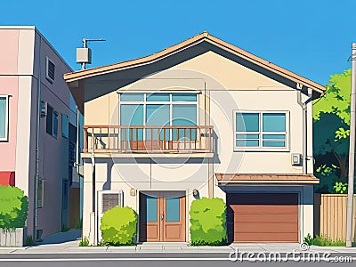 A house that often appears in Japanese cartoons Stock Photo
