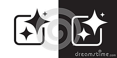 Generate AI icon. Ai stars flat icon. Artificial intelligence and Machine learning technology. AI is entered by a command prompt Vector Illustration