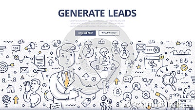 Generate Leads Doodle Concept Vector Illustration