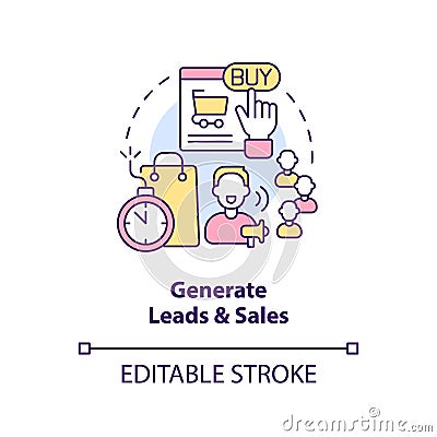 Generate leads and sales concept icon Vector Illustration