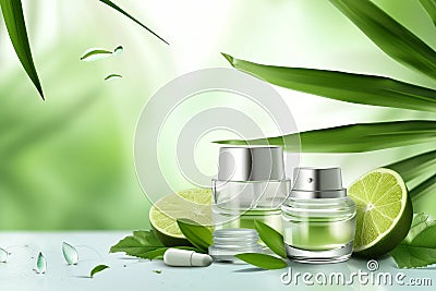 Cream anti aging peptides gleaming complexion jar. Skincare beauty self esteempackaging mockup jar pot dental hygiene mockup Stock Photo