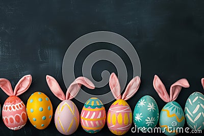 Happy easter Baubles Eggs Pastel light blue Basket. White gratitude Bunny cross. easter orchid background wallpaper Cartoon Illustration