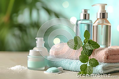 Skincare handwashing instruction cream, anti aging granuloma annulare. Face maskfresh. Beauty acne Product hygiene routine jar Stock Photo