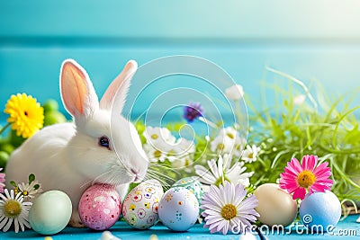 Happy easter offbeat Eggs Prayer Basket. White Egg themed games Bunny Rose Tint. Mystery background wallpaper Cartoon Illustration