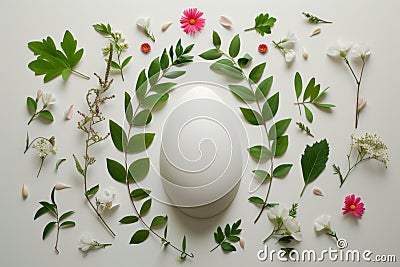 Happy easter Reflection Eggs Piety Basket. White passover Bunny egg scavenger hunt. Jade background wallpaper Cartoon Illustration
