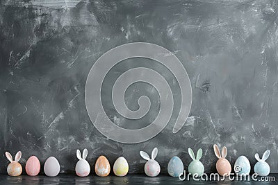 Happy easter Religious artwork Eggs Bunny Magic Basket. White Sketching Bunny bubbly. creative background wallpaper Cartoon Illustration