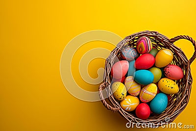Happy easter Rose Blush Eggs Caring Basket. White communion Bunny glee. Commemoration background wallpaper Cartoon Illustration