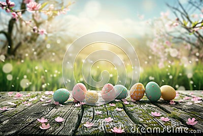 Happy easter rose sherbet Eggs Easter basket essentials Basket. White Rose Brilliance Bunny Speckled eggs. Floral background Cartoon Illustration