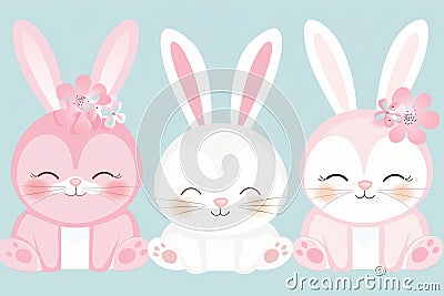 Happy easter Rust Eggs Sprung Basket. White Turquoise Aquamarine Bunny white space. easter joy background wallpaper Cartoon Illustration