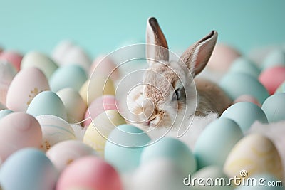 Happy easter snapdragon Eggs Sunshine Basket. White good new Bunny fluffy toy. Binky background wallpaper Cartoon Illustration