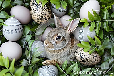 Happy easter Unoccupied space Eggs Springtime Bliss Basket. White pruning Bunny Passion play. brilliant background wallpaper Cartoon Illustration