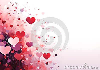 Abstract Magenta hearts background. Invitation and celebration card. Stock Photo