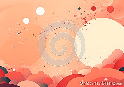 an abstract background with circles and bubbles. Abstract Salmon color celestial background. Stock Photo