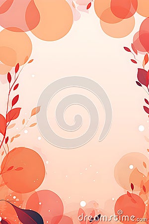 an abstract floral background with leaves and flowers. Abstract Salmon color fall leaves background. Stock Photo