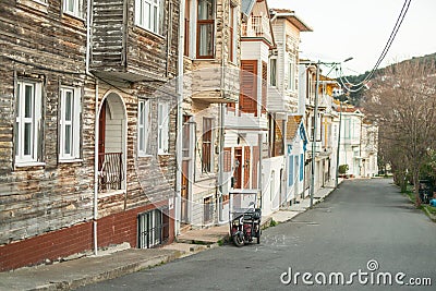 Charming Street of Heybeliada in Istanbul Stock Photo