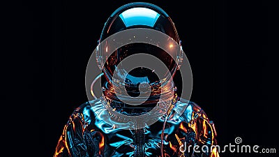futuristic astronaut fashion symmetrical view Stock Photo