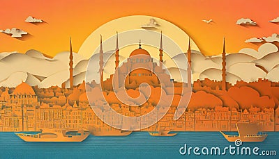 Istanbul silhouette. Istanbul city silhouette on a white background Stock Photo