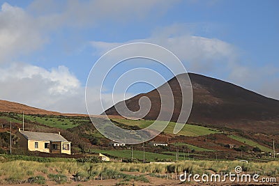 Exploring Ireland Countryside - greenary and beautiful small standalone houses - Irish countryside tours Stock Photo