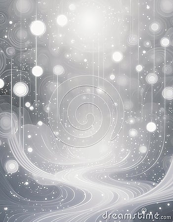 Generated image. Abstract gray background with many small white dots or circles scattered throughout. Stock Photo