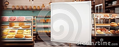 Bakery and Beyond An Empty Signboard Mockup for Your One-Stop-Shop. Generative AI Stock Photo