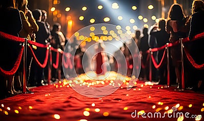 The Grand Entrance Rolling Out the Red Carpet at a Movie Premiere Stock Photo