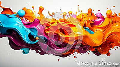 Mesmerizing Abstract Circle with Colorful Liquid Motion Flow Stock Photo