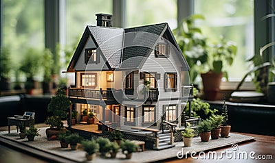 Petite Property Mini Real Estate House for Purchase Stock Photo